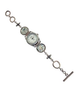 Bezel Set Roman Glass Sterling Silver Watch (Israel)