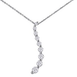 10k White Gold 1/4ct TDW Diamond Journey Necklace (K-L, I2-I3)