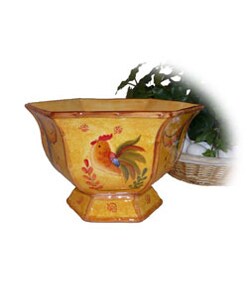 Sunshine Rooster Hand-painted Fruit Bowl