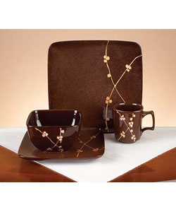 Asian Flower 16-Piece Dinnerware Set