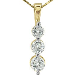 14k Yellow Gold 2ct TDW Snowman Diamond Necklace