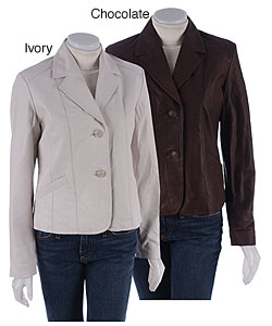 Accents Women's Leather 2-button Blazer