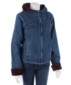 Lee Women's Faux Fur and Denim Hooded Jacket