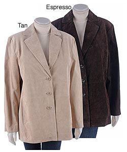 Siena Plus Size Suede Button Front Blazer