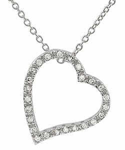 Sterling Silver CZ Rimmed Heart Necklace