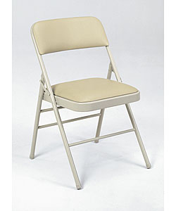 Sand Color Vinyl Cushion Folding Chair (Case of 4)