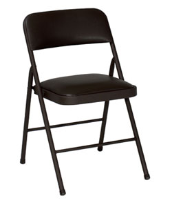 Vinyl Top Mocha Cushioned Folding Chairs (Pack of 4)