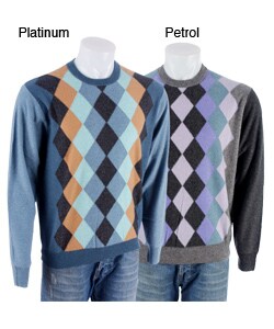 Oggi Moda Men's Argyle Cashmere Sweater