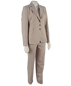 Via Spiga Women's 3-button Ecru Paint Suit