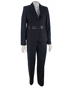 Via Spiga Tone-on-Tone Ministripe Women's Suit