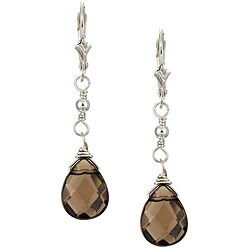 Charming Life Sterling Silver Smokey Quartz Briolette Earrings