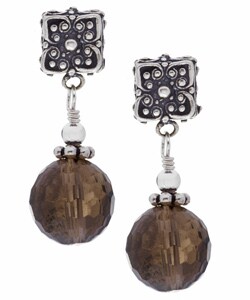 Charming Life Sterling Silver Smokey Quartz Earrings