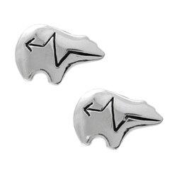 Sterling Silver Bear Stud Earrings