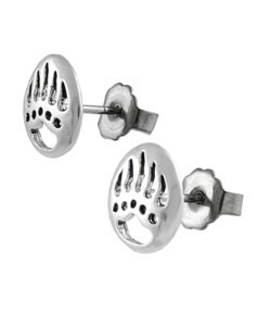 Sterling Silver Bear Claw Cut-out Stud Earrings