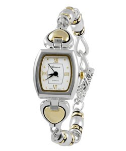 Geneva Platinum Two-tone Toggle Bracelet Watch