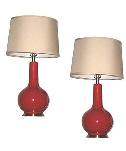 South Beach Cherry Red Table Lamps (Set of 2)