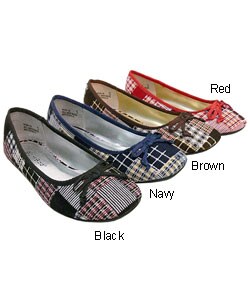 Bamboo Kids by Journee Children's Plaid Flats
