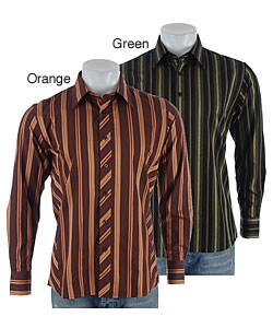 Coupe Men's Long-sleeve Striped Dress Shirt