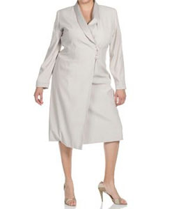 Lily & Taylor Plus Size Career Wrap Dress