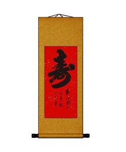 Chinese Symbol of Longevity Wall Scroll Painting