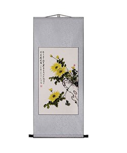 Chrysanthemum Flower Chinese Art Wall Scroll Painting