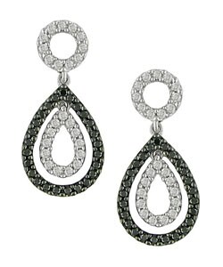 14k White Gold 1/2ct TDW Black and White Diamond Earrings