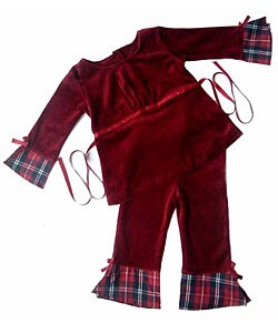 JoJo Designs 2-piece Velvet & Plaid Outfit