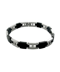 Stainless Steel and Rubber Link Bracelet (Case of 2)