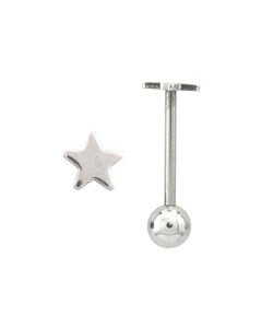 316L Steel Star-shaped Barbell Body Jewelry (Case of 3)