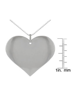 Stainless Steel Large Polished Heart Necklace