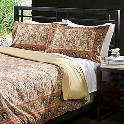 Feathers and Leaf Print Duvet Cover Set (India)