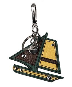 Prada Saffiano Leather Sailboat Keychain