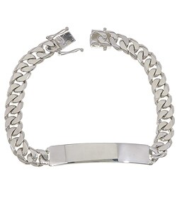 Sterling Silver Cuban Link ID Bracelet