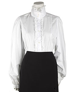 Dolce & Gabbana White Cotton Button Lace Shirt