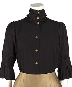 Fendi Black Silk 3/4-sleeve Blouse