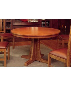 Mission Solid Oak Small Round Dining Table
