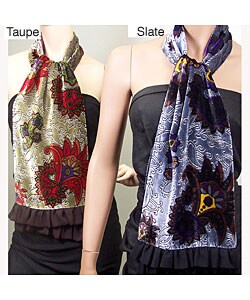 Symphony Designs Printed Velvet Scarf w/ Ruffle End (Pack of 2)