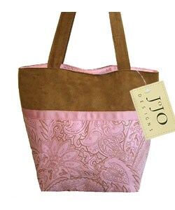 Jo Jo Designs Pink & Chocolate Microsuede Handbag