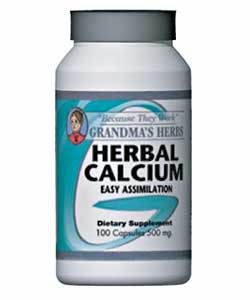 Grandma's Herbs 500mg Herbal Calcium Supplement (100 Capsules) by GRANDMA'S HERBS