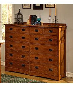 Mission Solid Oak 12-drawer Mule Chest
