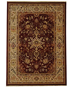Tabriz Red and Ivory Wool Rug (5'3 x 7'7)