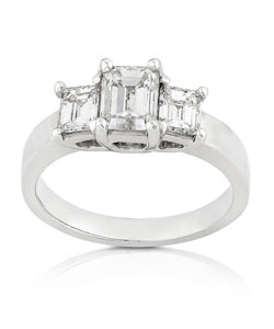 14k White Gold 1 1/4ct TDW Emerald-cut Diamond Engagement Ring (H-I, SI)