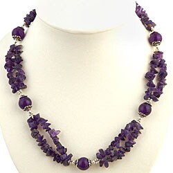 Handmade Silver Accented Amethyst Necklace