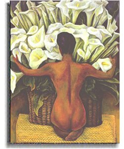 Diego Rivera 'Nude with Calla Lilies' Stretched Canvas