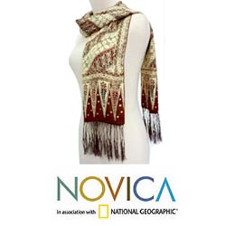 'Harmony' Silk Batik Scarf (Indonesia)