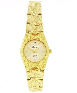 Genevex by Croton Goldplated 'Nuggeted' Quartz Watch