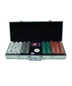 500 Pro Clay Casino Poker Chips with Case 13 Gram