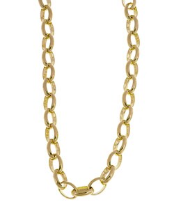 18k Gold Overlay Sterling Silver Italian Rolo Chain