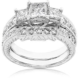 14k White Gold 1 5/8 ct TDW Diamond Wedding Ring (HI, I1-I2)