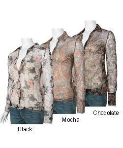 Vertigo by Adi Sheer Silk Button-down Top